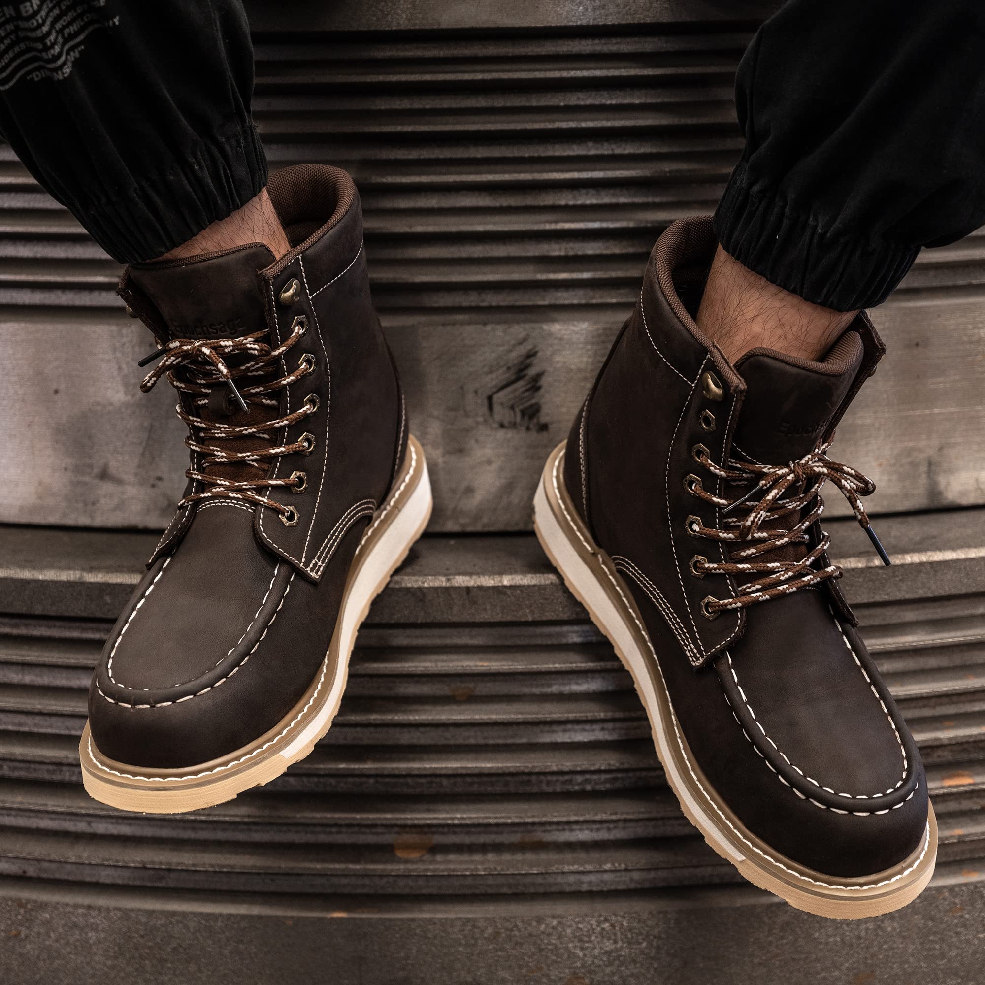 Acciaio Moc Toe impermeabile Stivali da lavoro di sicurezza per gli uomini, isolati scarpe da costruzione industriale
