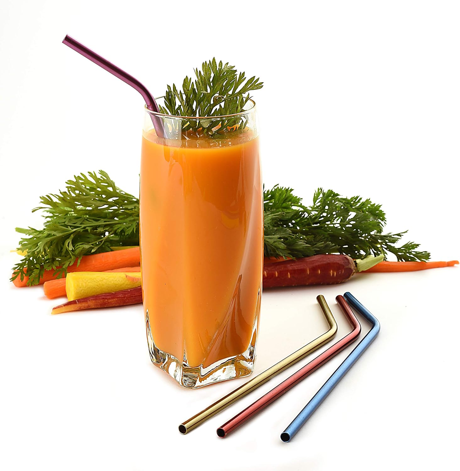 Norpro Stainless Steel Metallic Drinking Straws with 2 Cleaning Brushes,