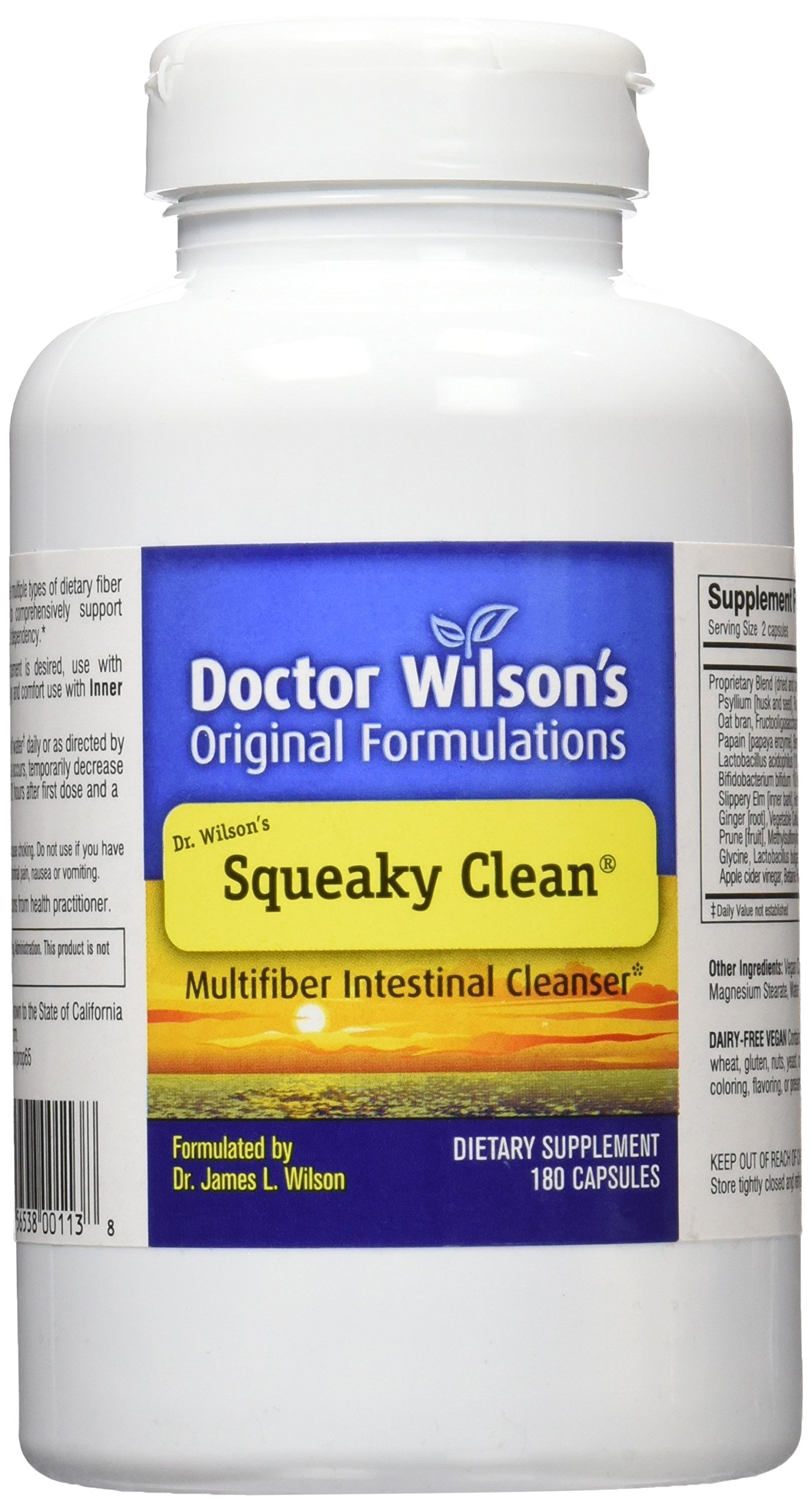 Dr. Wilson’s Squeaky Clean Gut and Digestive Support with Fiber, probiotics, enzymes and More 180 Capsules