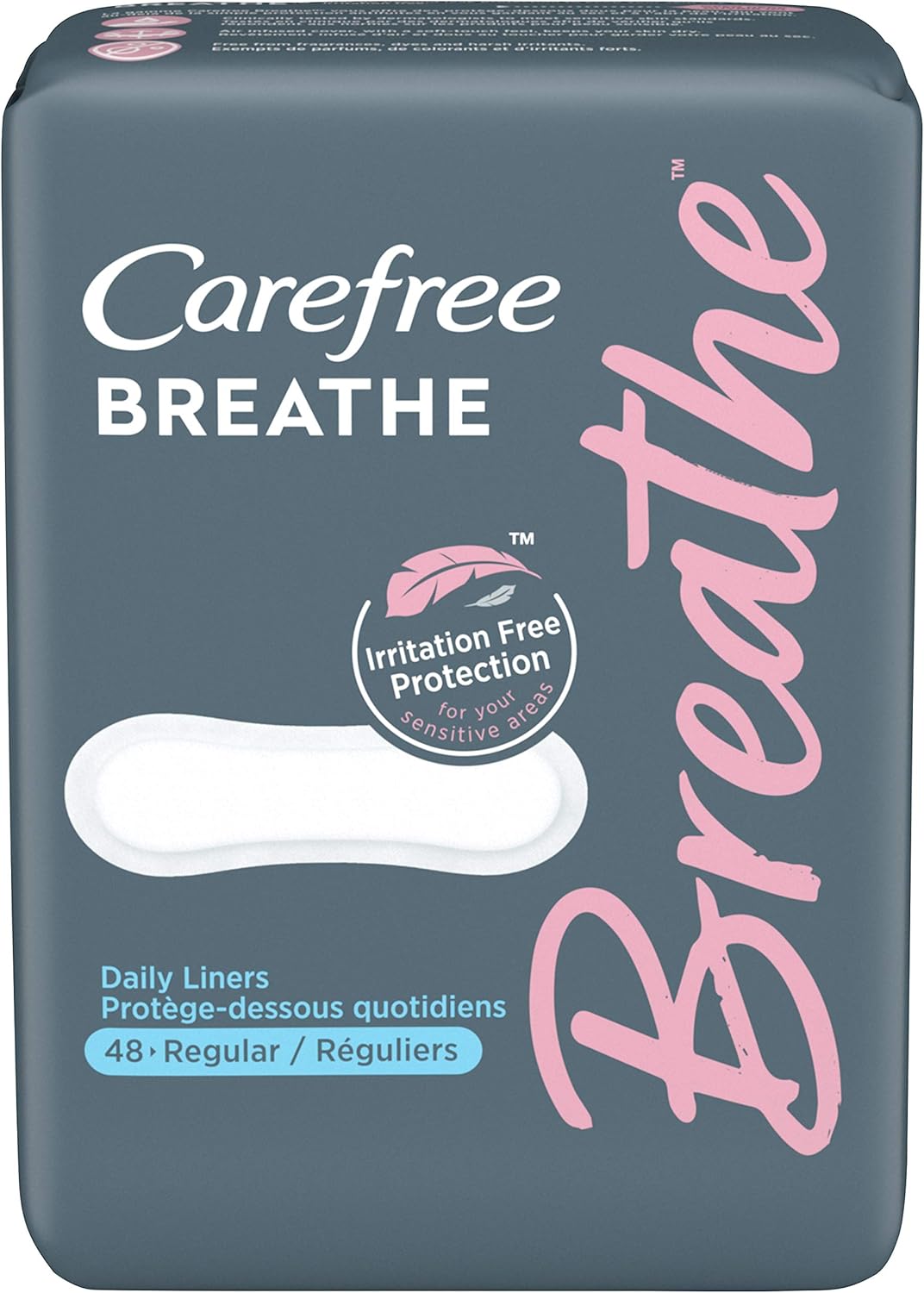 Carefree Breathe Panty Liners, Irritation-Free Protection, Individually Wrapped, - 48 Count (Pack of 4) : Health & Household