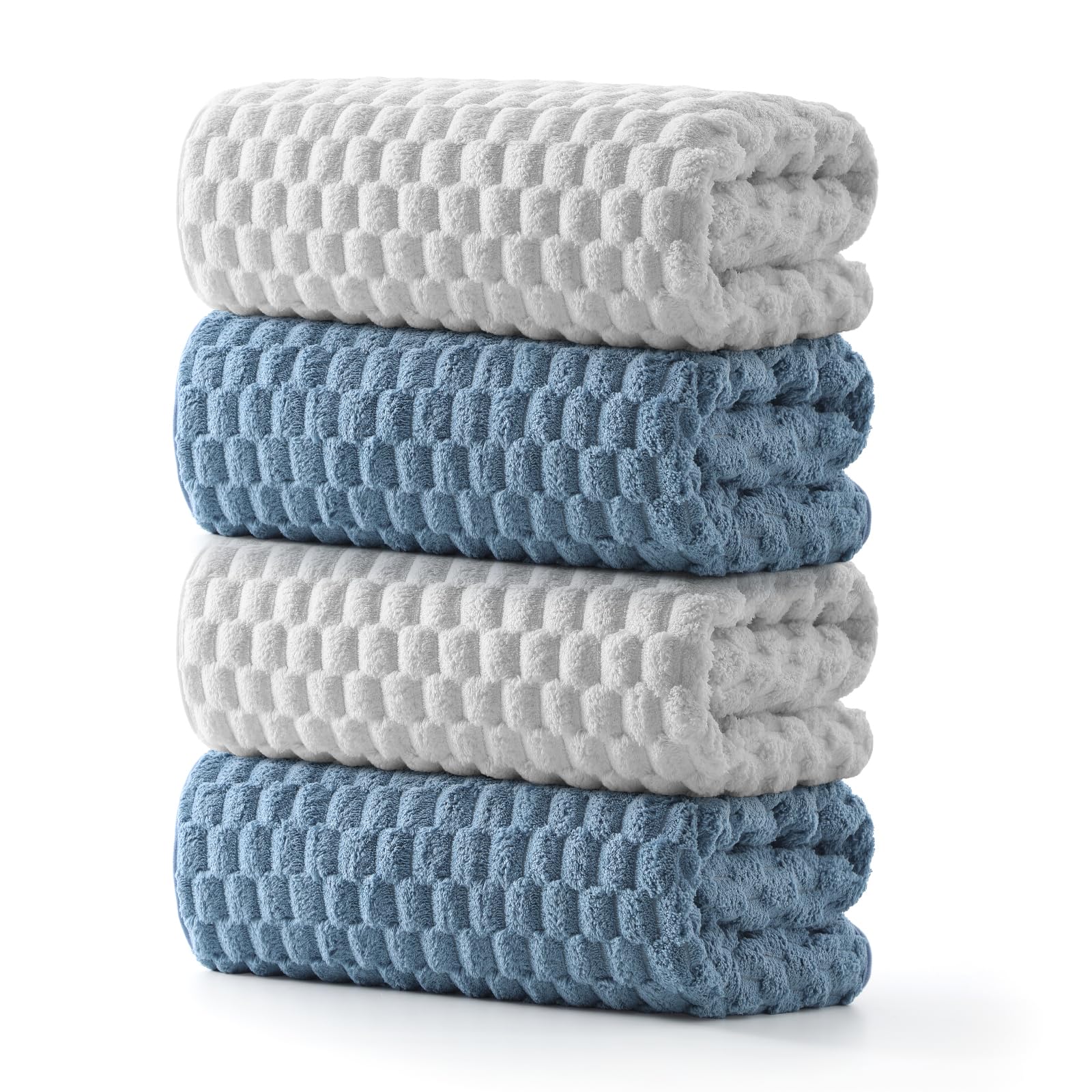 REDKISS 4-Pack Waffle Bath Towels-140x70cm Large Microfibre Shower Towel