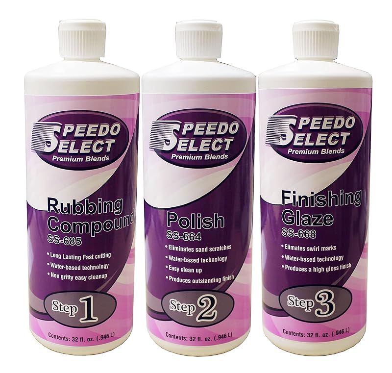 Speedokote Steps 1, 2 & 3 Auto Polishing System, SS-685, SS-664 & SS-668, 1 Quart of Each