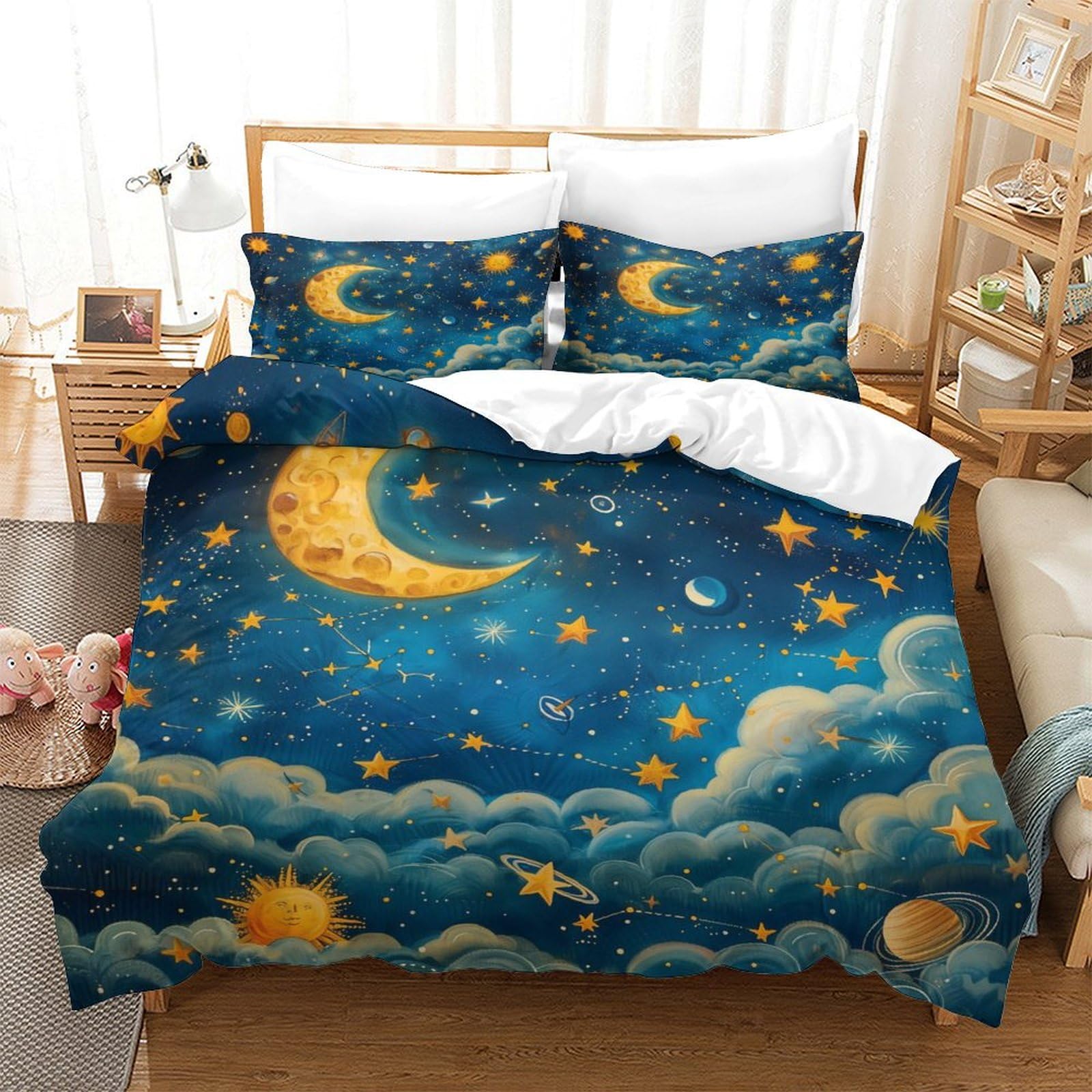 Parure de lit single ciel nocturne pour chambre d'ado ou adulte