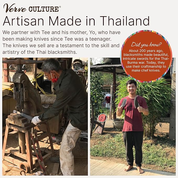 Set Cuchillos Chef Tailandés 2 Piezas Acero al Carbón Forjado miniatura 6