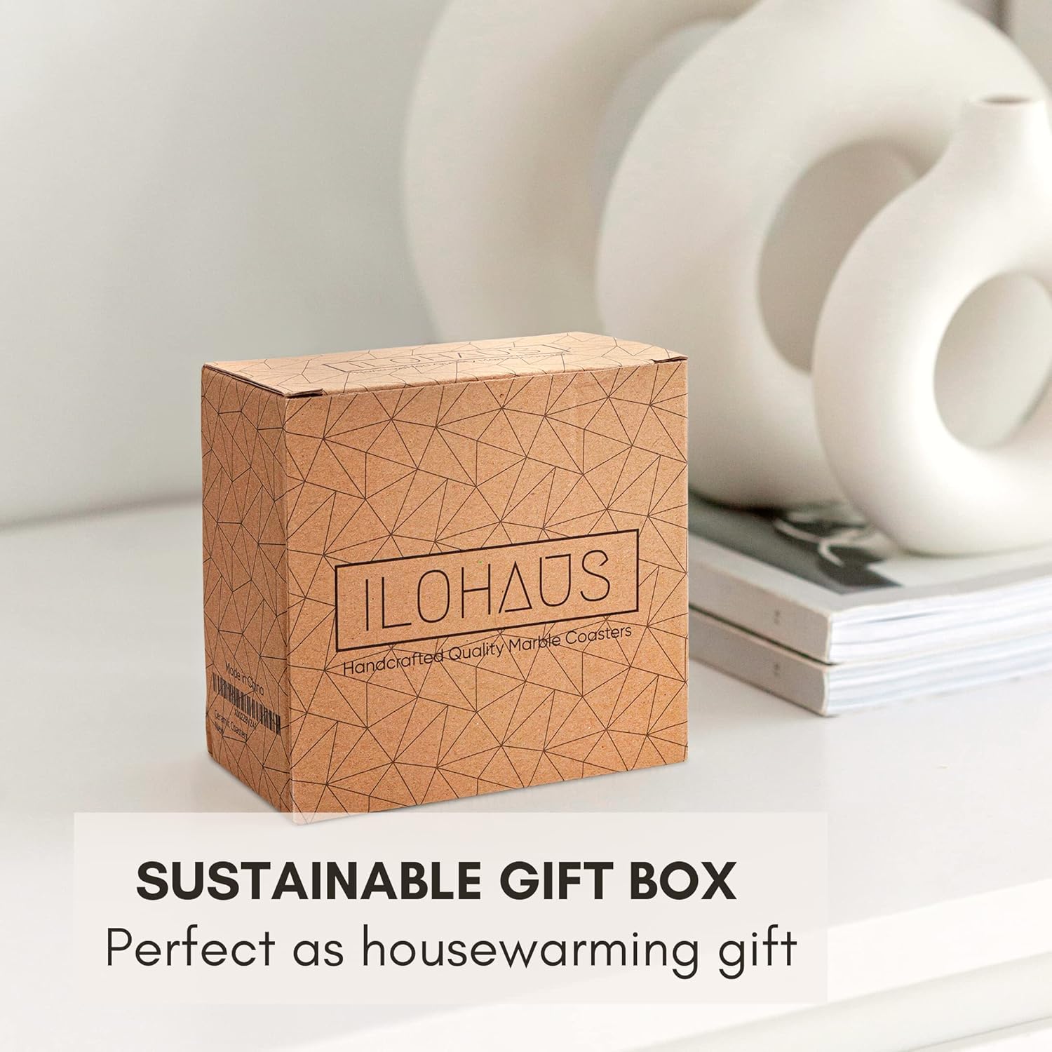 Colorful Stone Marble Coasters Set of 6, Cute Moisture Absorbing Coaster, Coffee Table Decor, Ceramic Absorbent Drink Coasters (Marble Design) - Image 7