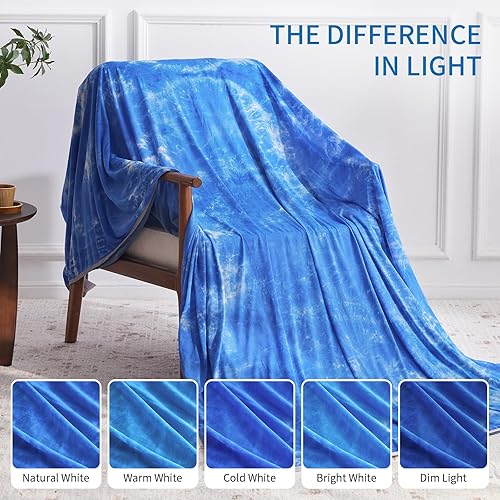 Miniatura 6 de Guohaoi Manta refrescante (tamaño Queen de 90 x 90 pulgadas) para personas que duermen con calor y sudores nocturnos, teñido anudado decorativo,