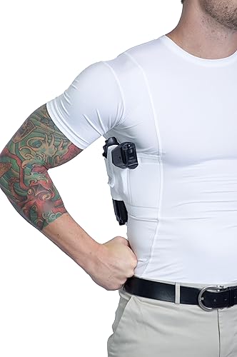 Miniatura 5 de Camisa de transporte oculta para hombre, camisa táctica CCW, camisa de compresión oculta