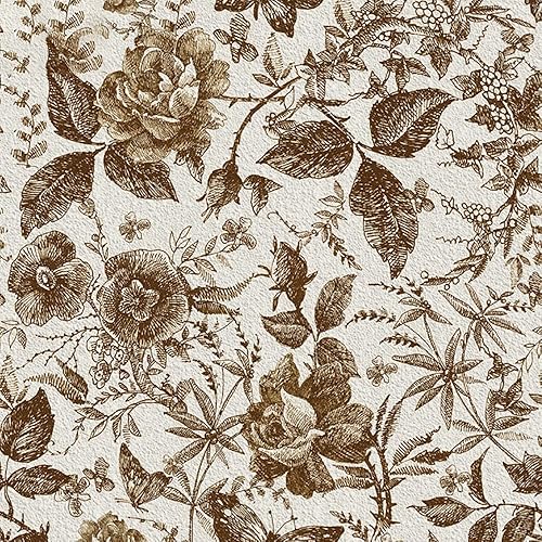 Ebrima European-Style Garden Bedroom Wall Furniture Closet Renovation Decoration Stickers, Rose Wallpaper, Glue-Free (Ash Blonde)