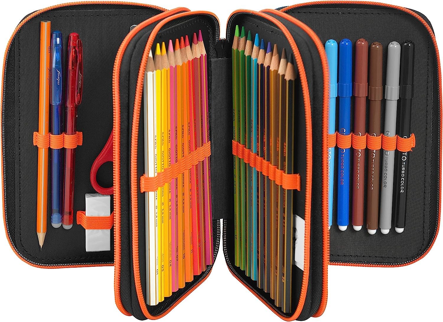 Schoolapck Zaino Lyon Rotondo Organizzato Blu + Astuccio Triplo 3 Zip + Portachiavi Cubo in Omaggio