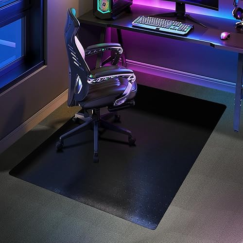 SALLOUS - Tapete para silla de oficina, 48 x 36 pulgadas, tapete para silla de oficina para suelos alfombrados, tapete resistente con agarres,