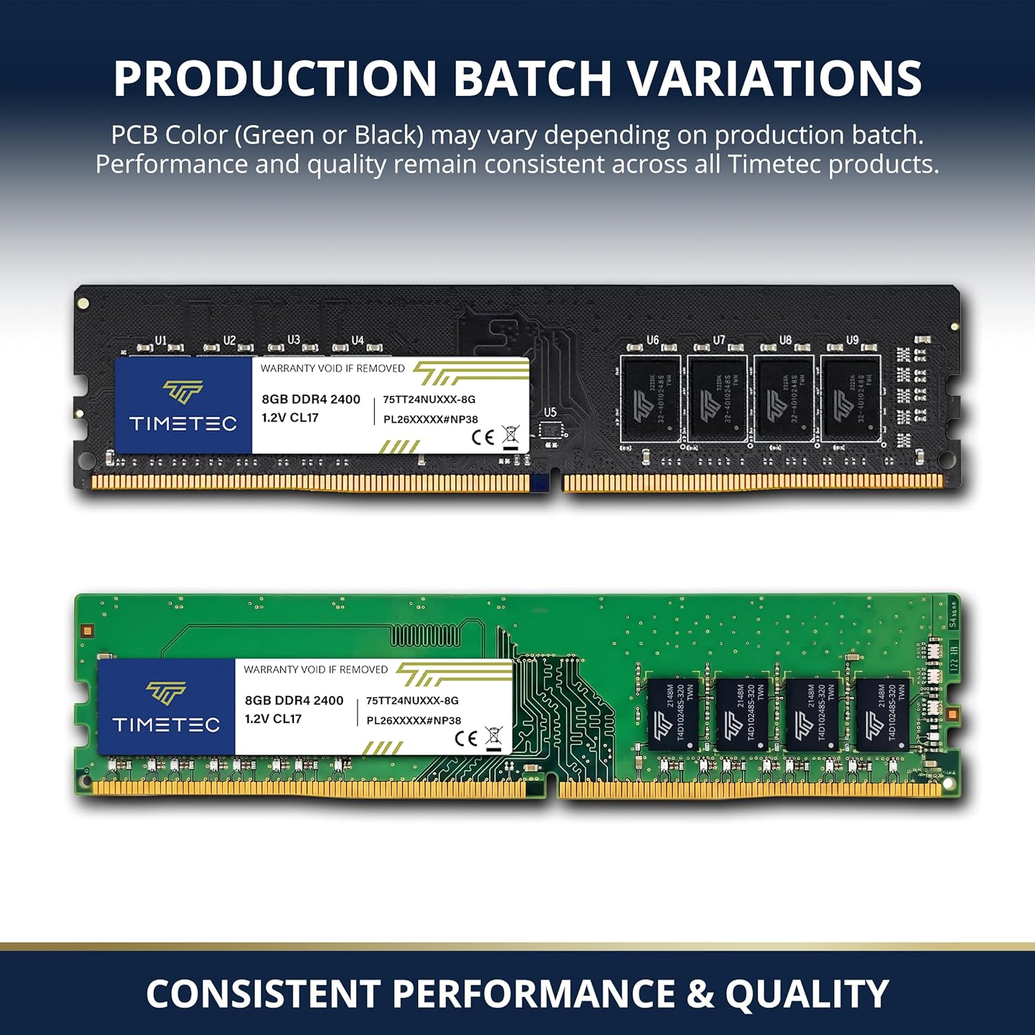 Timetec Premium 16GB KIT (2x8GB) DDR4 2400MHz (PC4-2400T) PC4-19200 UDIMM Desktop RAM – 288-Pin 1.2V CL17 Non-ECC Unbuffered DIMM Memory Module Upgrade
