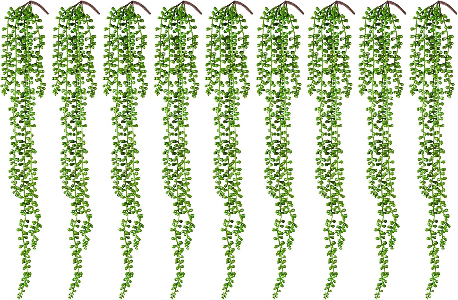 6PCS Orange Artificial Succulents Hanging Plants,27.5 Inch Fake String of Pearls Greenery Plants 5 Branches for Autumn Home Garden Office Party Balcony Wall Indoor Outdoor Fall Dec, Orange