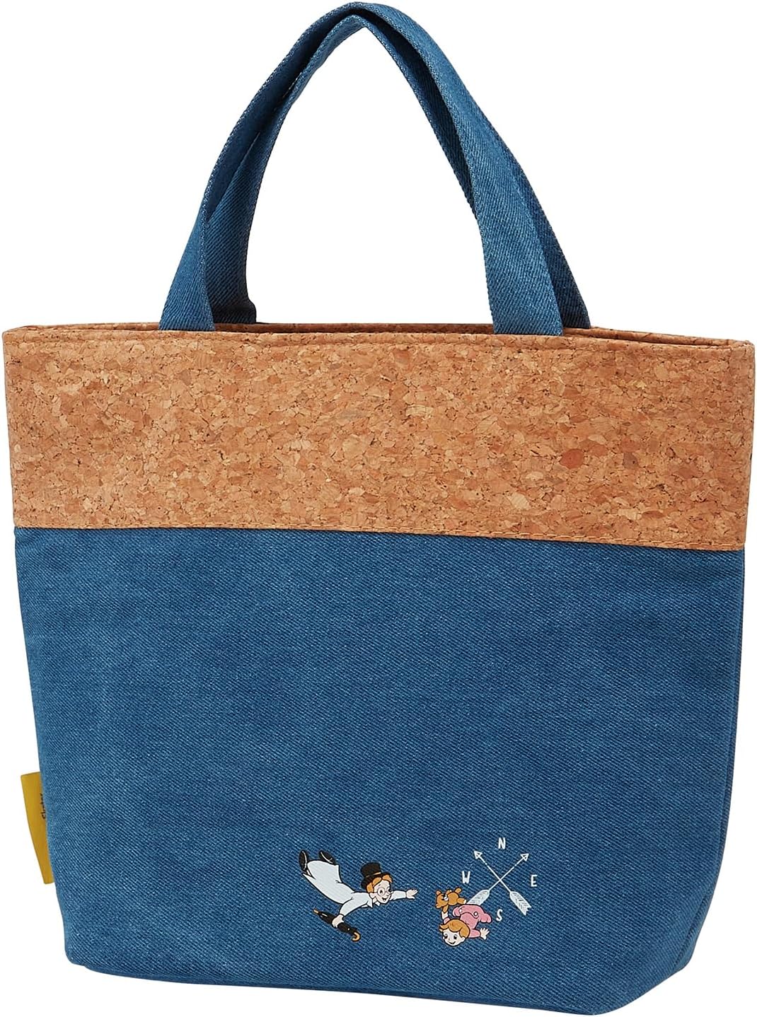 Skater KBCO2 Insulated Bag, Tote Bag, Lunch Bag, M, Cork x Denim, Disney