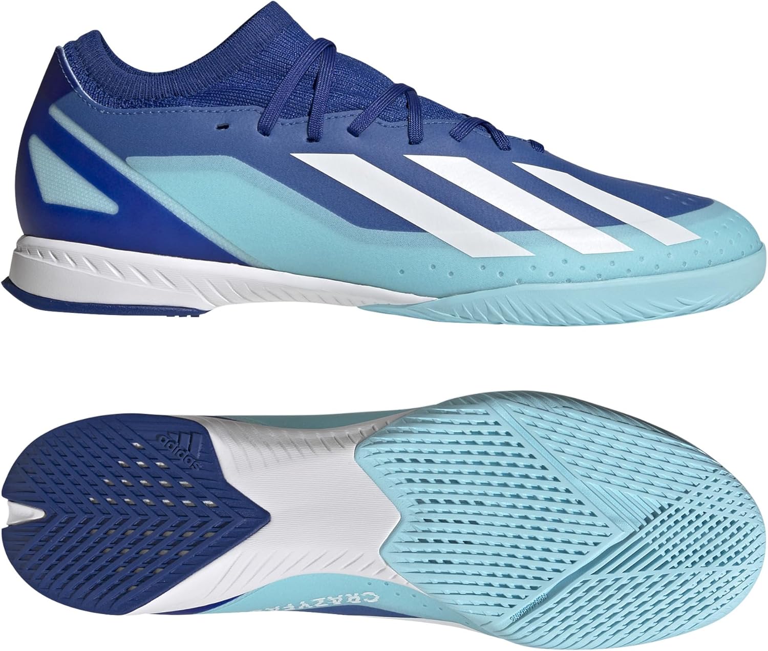 adidas Unisex-Adult X Crazyfast.3 Indoor Soccer Shoe (Bright Royal/White/Solar Red, 12.0)