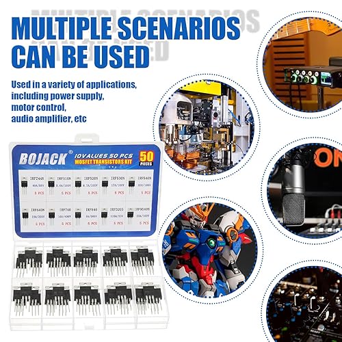 Miniatura 7 de BOJACK 10 valores 50 piezas IRFZ44N IRF510N IRF530N IRF540N IRF640N IRF740 IRF840 IRF3205 IRF9540 IRF serie transistores MOSFET Surtido Kit