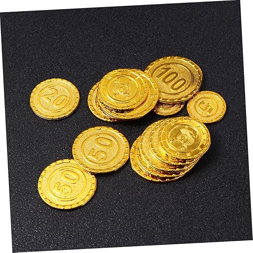 Miniatura 7 de ibasenice 200 Pcs Pirate Coin Toys Classroom Incentives Toy Disfraces De Halloween para Niños Toy Treasure Coins Custom Coins Toy Game Props Coins