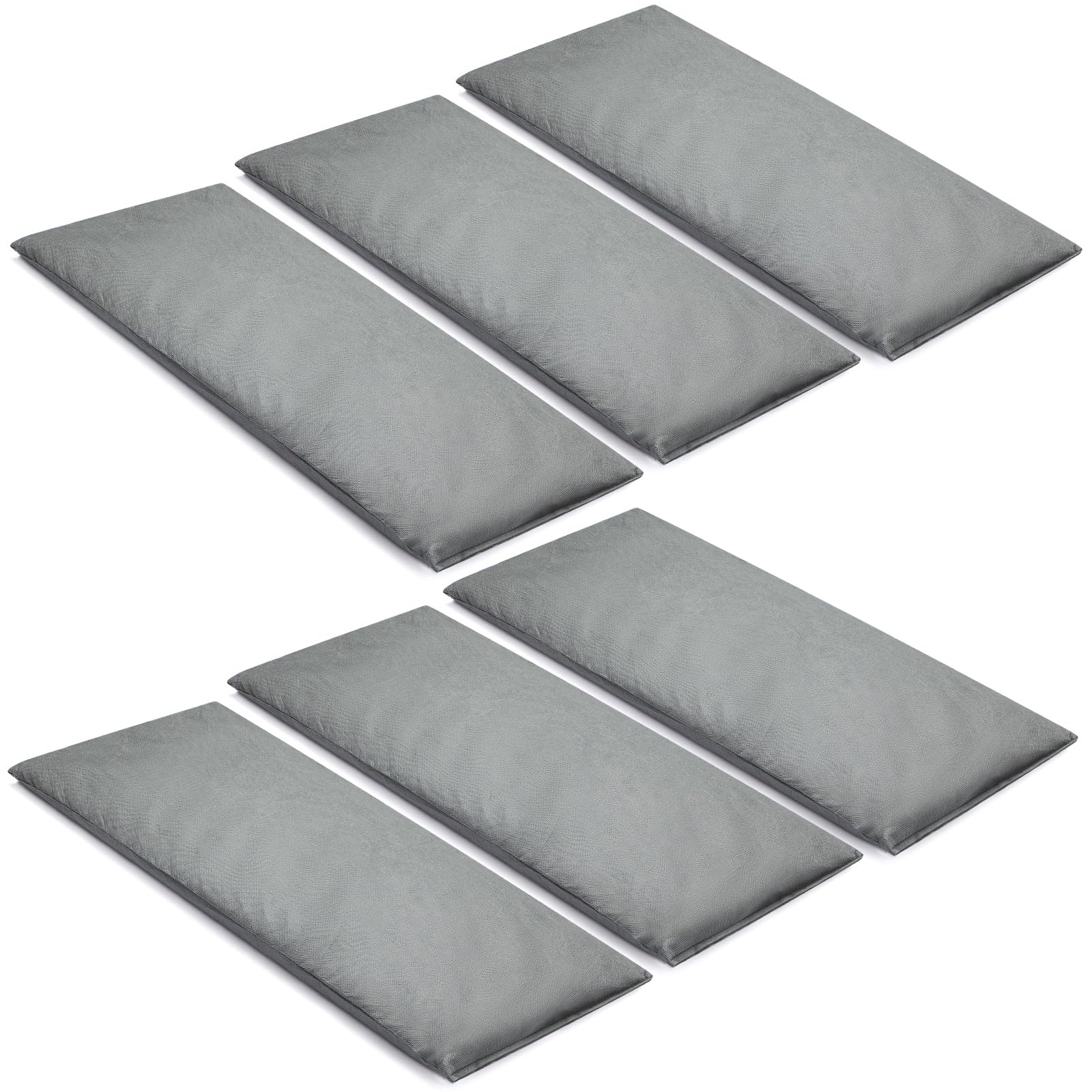 6 Pcs Oil Absorbent Pillow 8" x 20" Universal Spill Absorbent Pillow for Water and Oil Spill Containment, Flood Cleanup, Gray