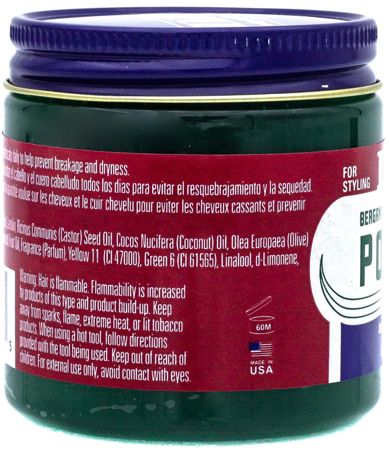 Dax Pomade (Bergamot) 3.5 oz. Jar