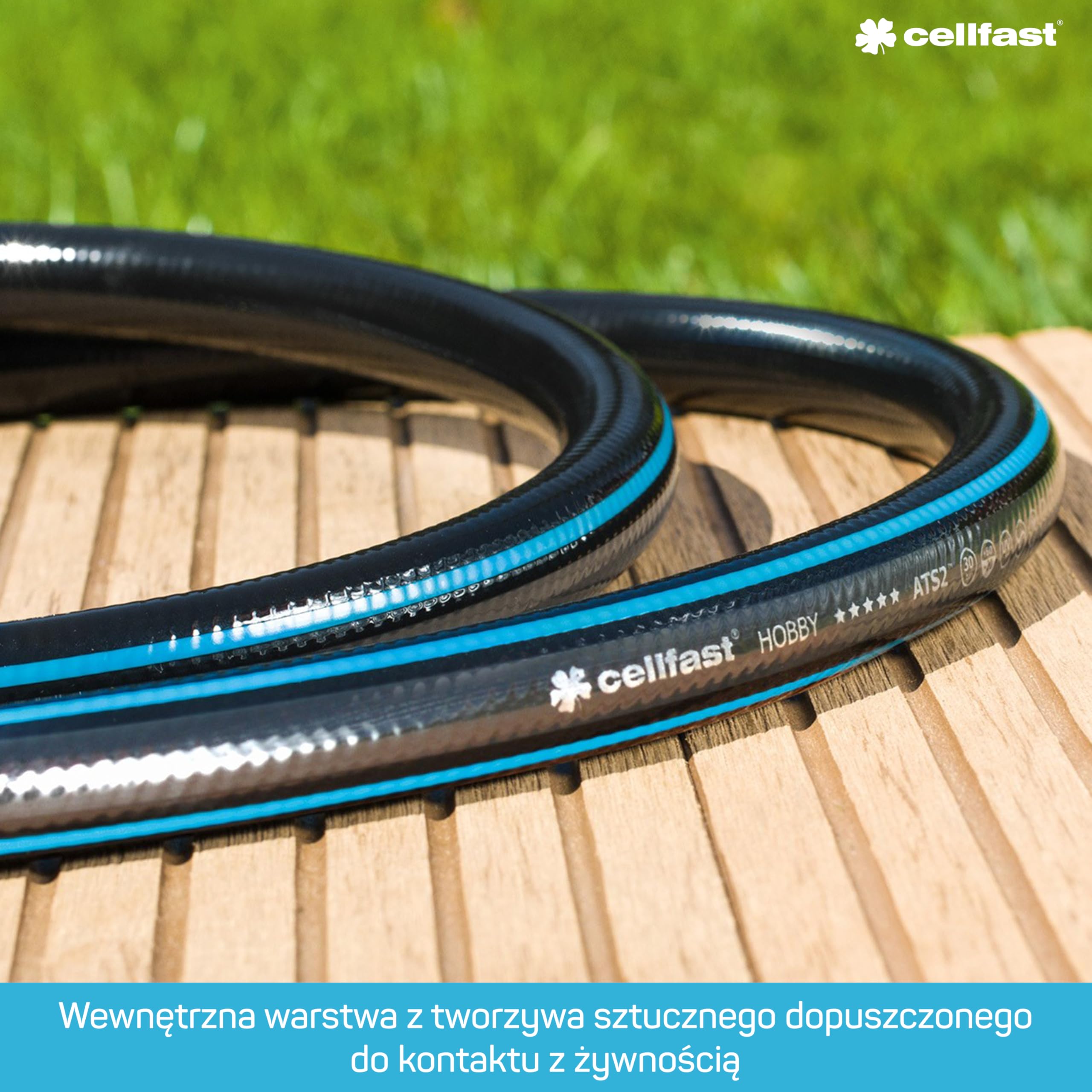 Cellfast Tubo da giardino HOBBY ATS2 ™, Heavy Duty, 6 strati, resistente ai raggi UV, tricot tricot a doppia croce ATS2 ™, 30 bar,1/2",25m,16-200