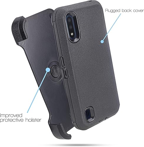 Miniatura 2 de Funda resistente con clip para cinturón compatible con Samsung Galaxy A01, funda integrada protector de pantalla funda resistente con clip para