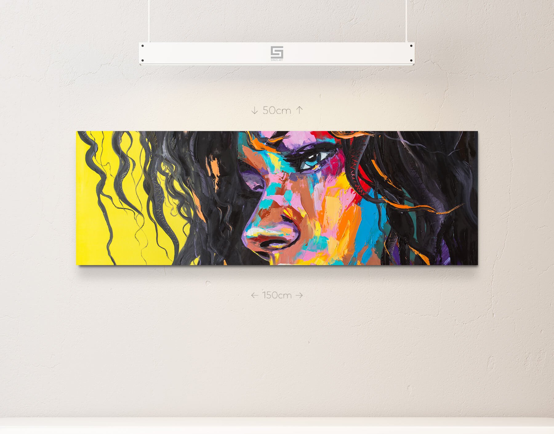 Leinwandbild 'Frau' Von Paul Sinus Art - 120x40 Cm, Auf Keilrahmen Gespannt, In Museumsqualität