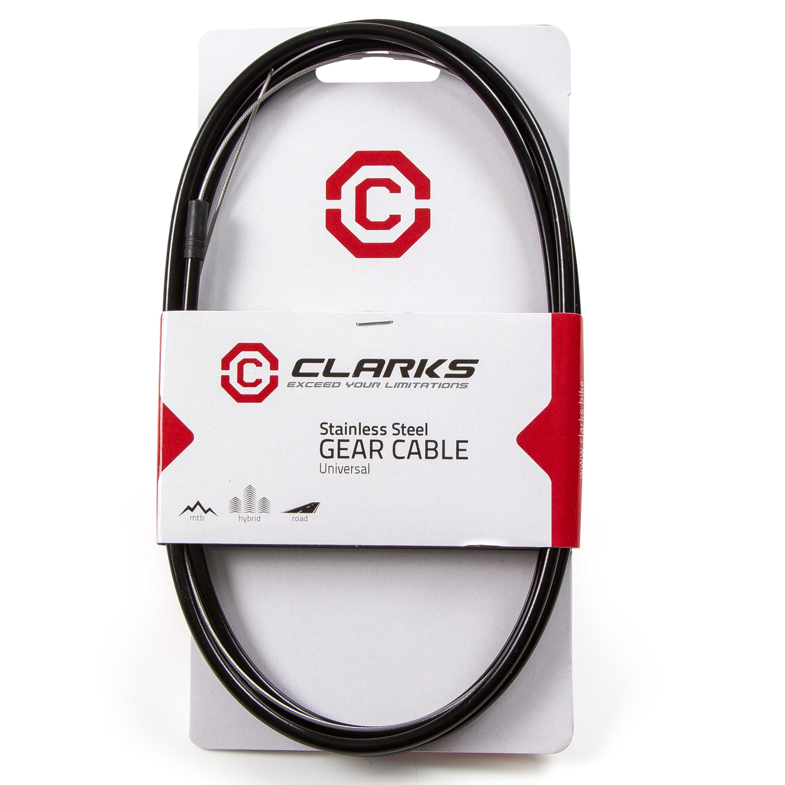 Clarks Cycle Systems Stainless Steel Universal Gear Inner & Outer Cable, Black, 2000mm