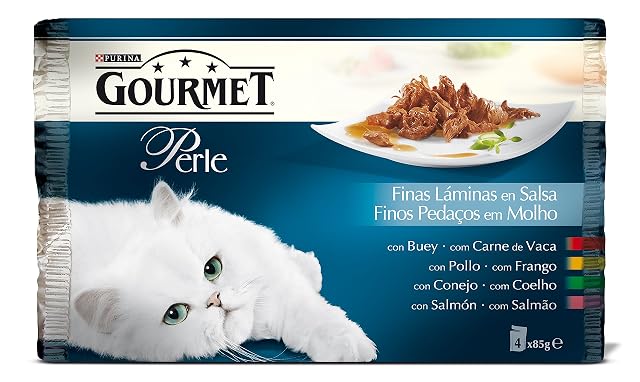 Gourmet Perle - Comida húmeda para gatos adultos Gourmet Perle finas láminas en salsa Mix