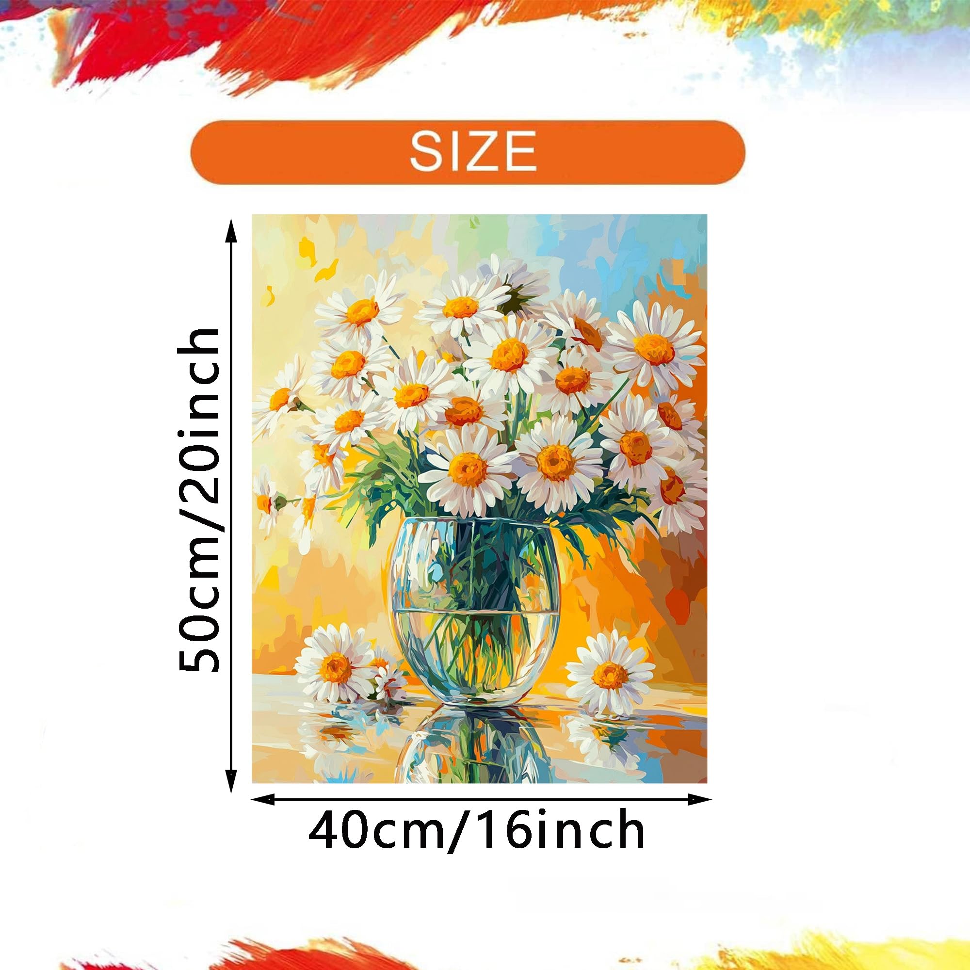 Amazon.co.jp: ARNLRDYA デイジーフラワー 花瓶の絵具 ナンバー