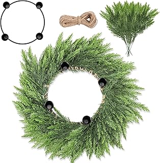 1 Set Christmas Advent Wreath Ring Traditional Catholic DIY Advent Wreath Candle Holder Set for Xmas Church Home Table Centerpiece Decoration (Cypress)