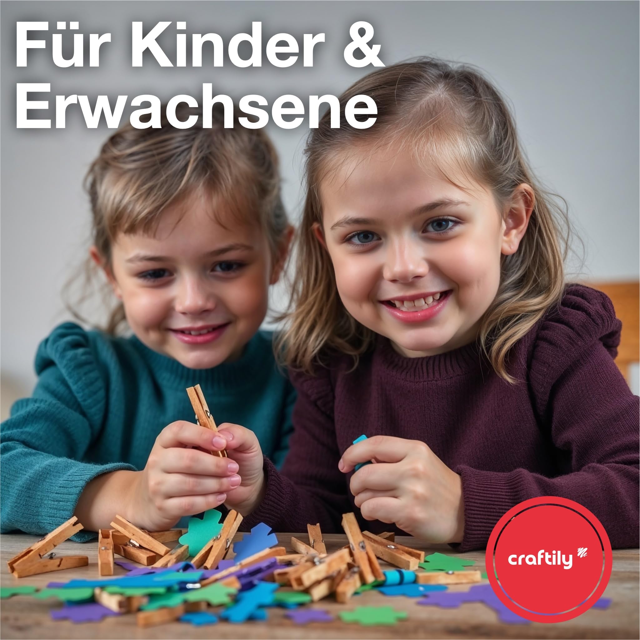 150x Mini Holzklammern 25mm - Für Fotowand & DIY