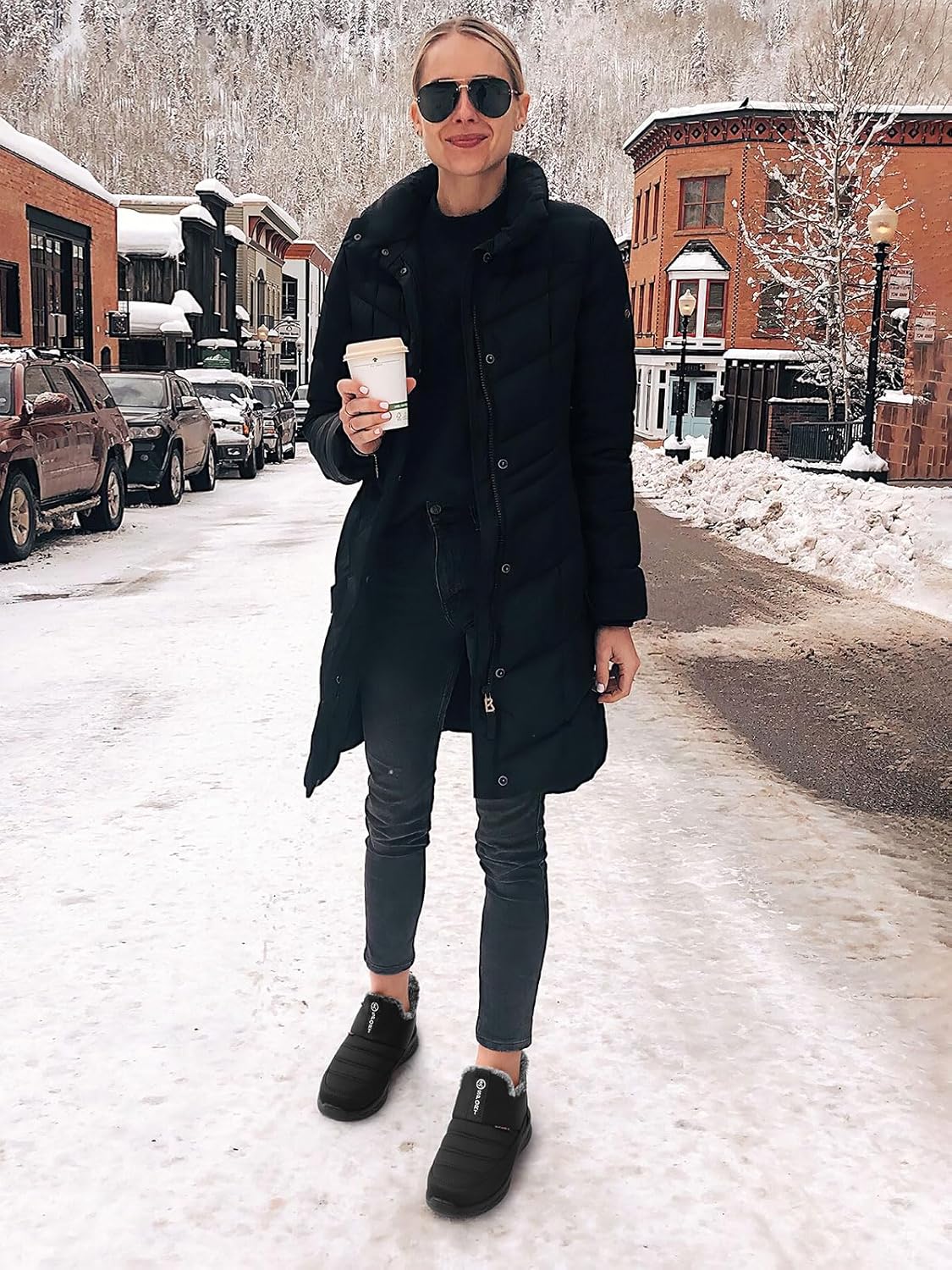 SWQZVT Winter Boots For Women Snow: Non Slip Winter Boot Ankle Outdoor Comfortable Resistant Flat Booties