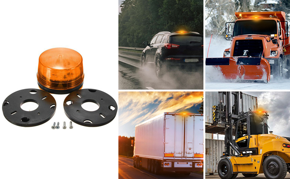 Luce Lampeggiante A LED 12V Per Trattori E Auto - Avvisatore Emergenza 70mm Diametro - Foto 9