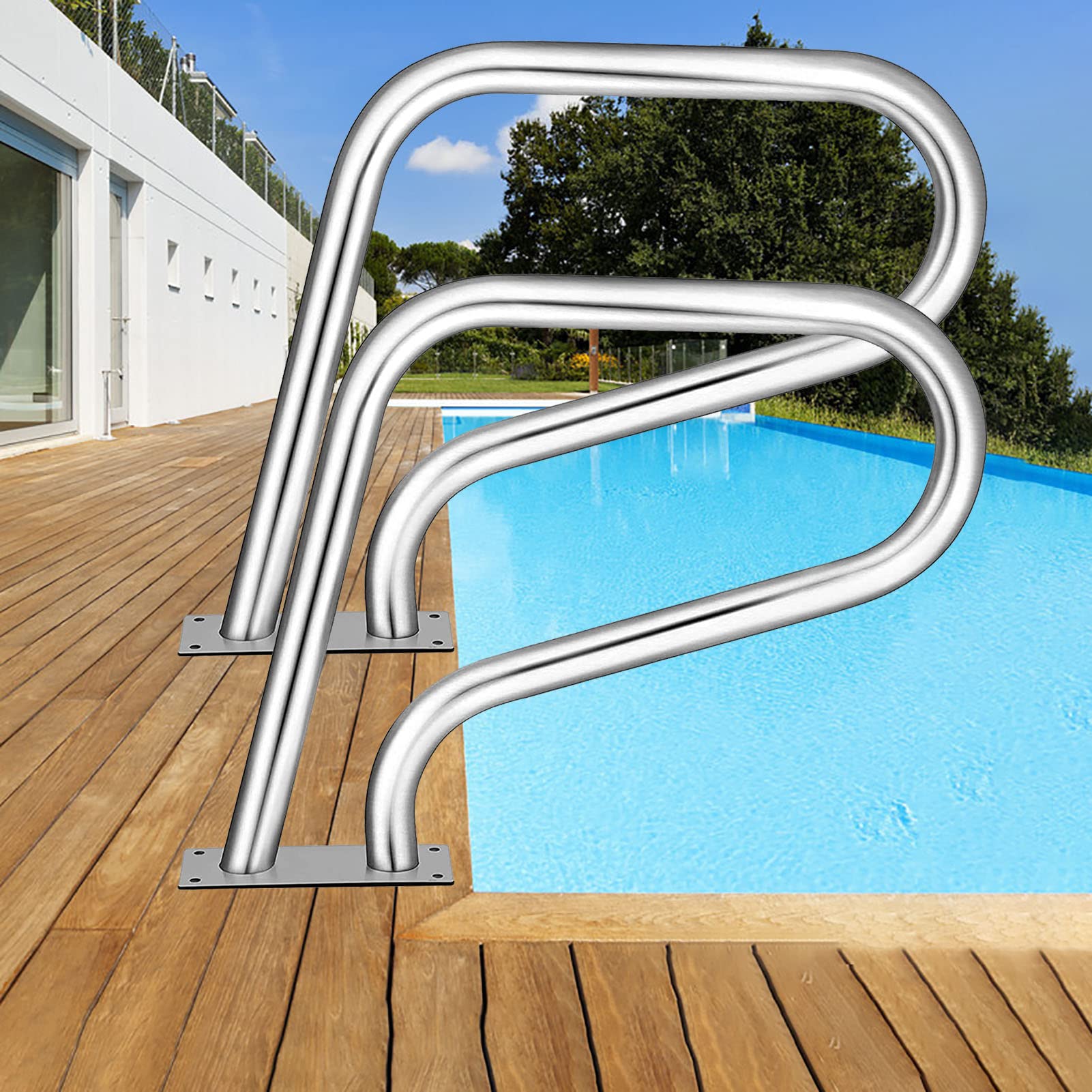 Rampe de piscine en acier pour sécuriser les marches de votre bassin
