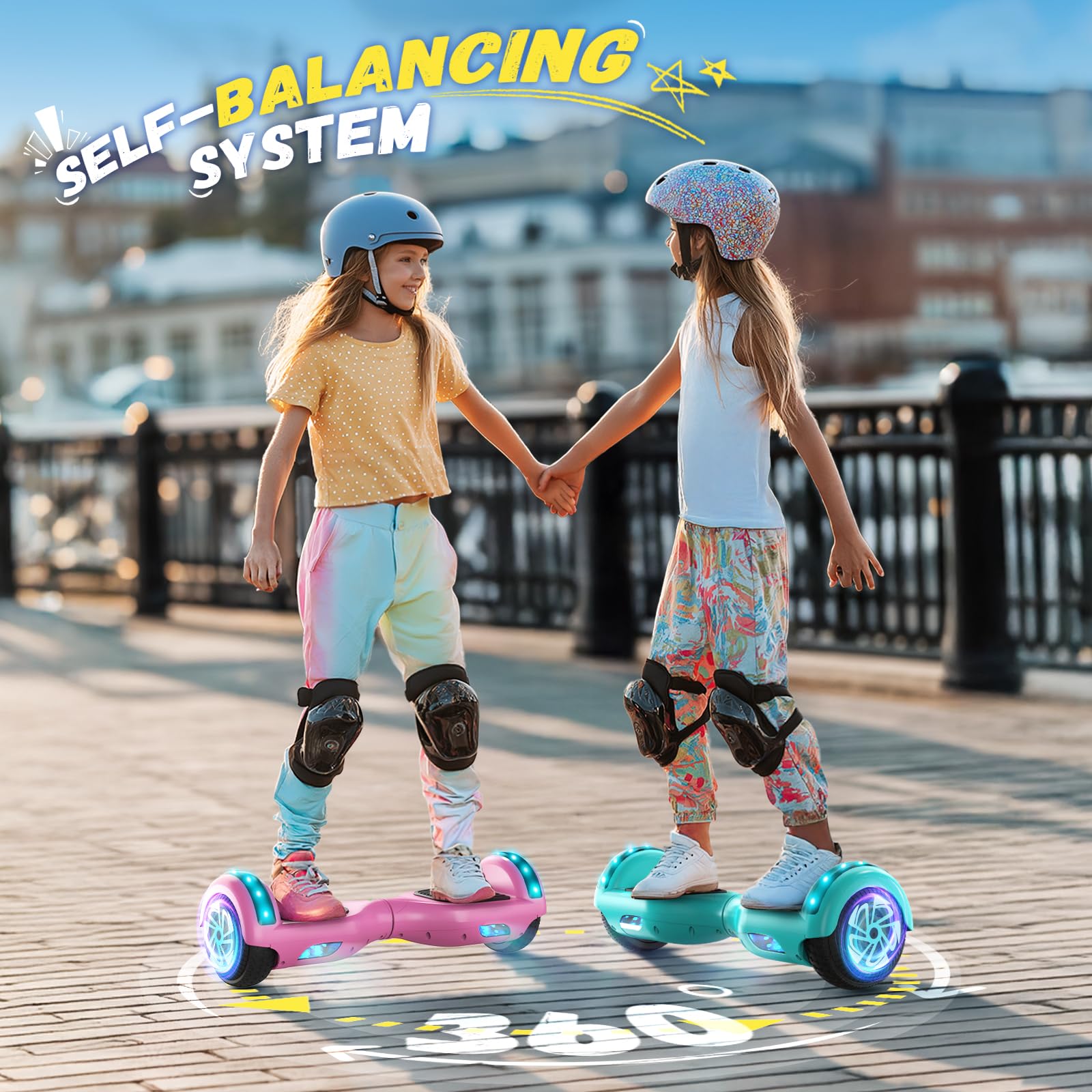 SISIGAD Hoverboard Auto-EQUILIBRADO - Altavoces Bluetooth DE 6,5", LUZ LED - - Certificado UL2272 de Seguridad