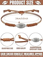 Vista 2 de Hicarer 20 pulseras de fútbol ajustables con dijes de fútbol, regalos de fútbol para mujeres y hombres, la mayoría de jugadores de equipo deportivo