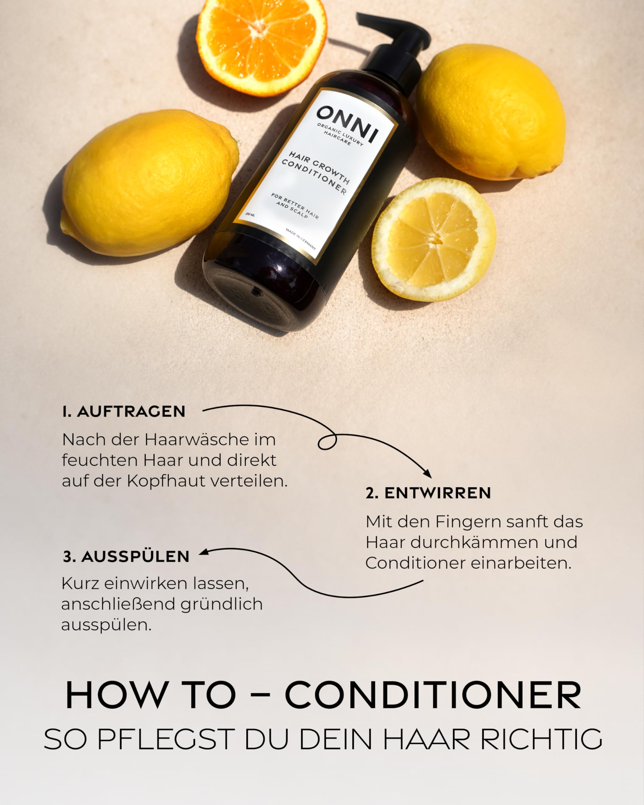 ONNI – Conditioner für Haarwachstum 500ml– Haarpflege mit Follicusan & Koffein – Hair Growth Haar Spülung für kräftiges, seidiges Haar – mit wertvollen Extrakten – vegan, silikon- & parabenfrei