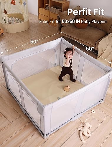 Miniatura 5 de Alfombra de juego para bebé para suelo alfombrilla de espuma plegable 2 en 1 y pozo de pelotas - Tapete acolchado de cuero vegano de 1.2 pulgadas de