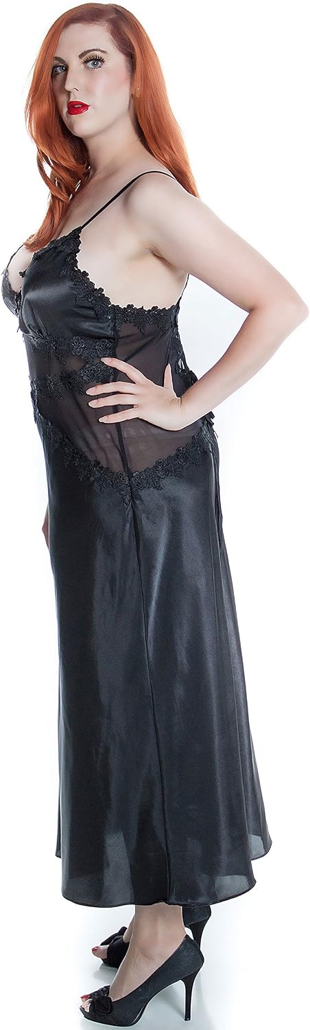 Women's Silky Nightgown with Venice Lace #6074 (S-6x)