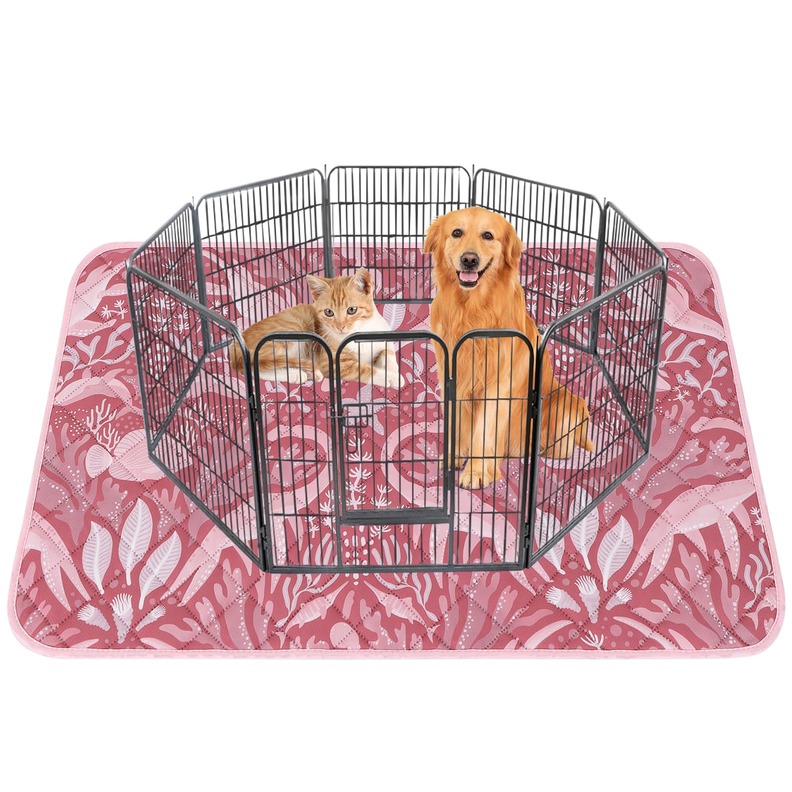 Tapis pipi lavable rose dinosaure : le confort douillet pour la mise bas des chiots