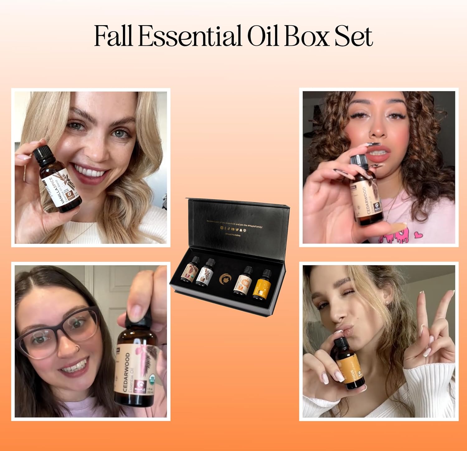 Fall Essential Oils Set for Diffuser - Extra Large 100% Pure Autumn Essential Oil Blends Gift Set with Pumpkin Spice Cedarwood Vanilla Spice & Focus - Aromatherapy Gift for All Occasions (4x30mL)