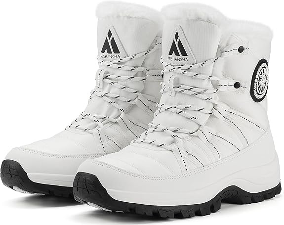 Mishansha Damen Winterstiefel - Gefütterte Schneestiefel Mit Rutschfester Sohle Für Kalte Tage
