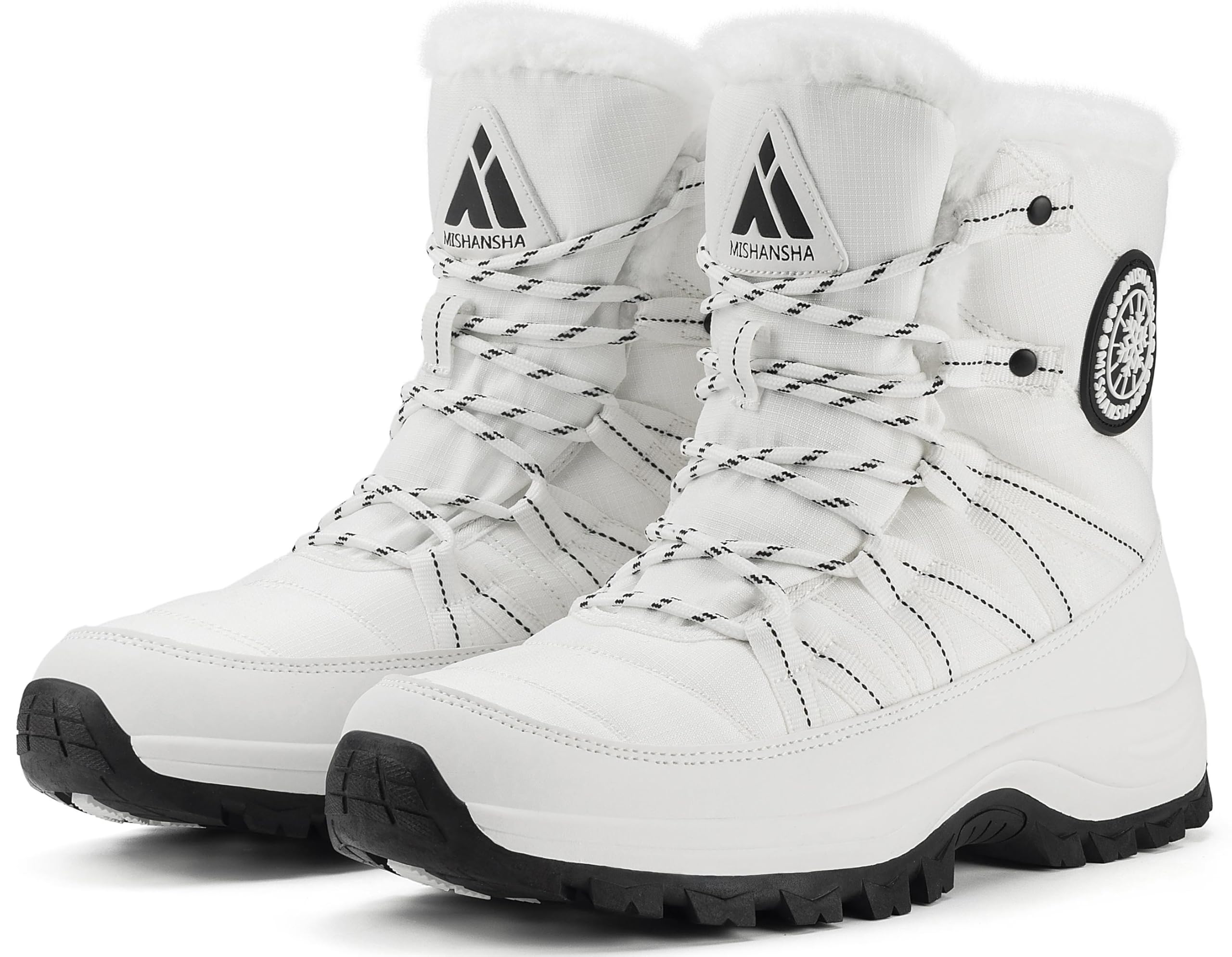 Mishansha Winterschuhe Damen Warm Gefüttert Schneestiefel Gr.36-42 | Outdoor,Winter Boots,Winterstiefel,Stiefeletten,Rutschfest,Warme Bequem,Leicht,Plüsch,Wander,Trekking