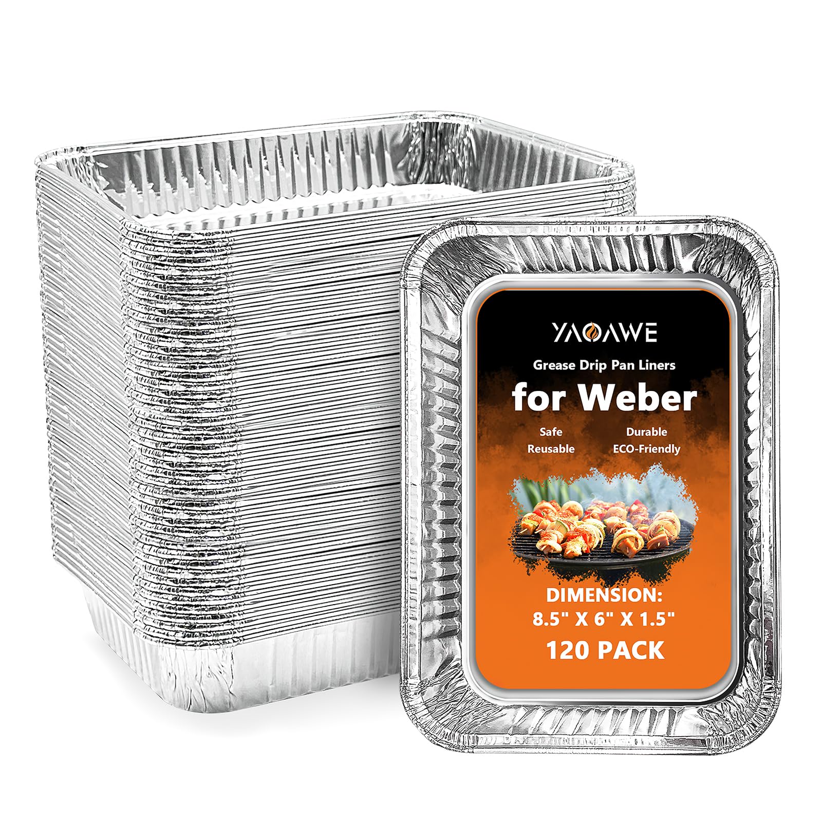 YAOAWE 120 Pack Drip Pans Replacement for er Disposable Aluminum