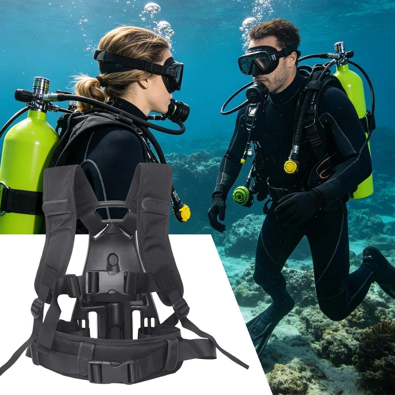 Generico Zaino Bombola Ossigeno Zaino Imbracatura per Bombola Ossigeno | Borsa resistente e pratica per trasporto di bombola subacquea per Piscina Pubblica Allenamento Barca Riva Viaggio Outdoor