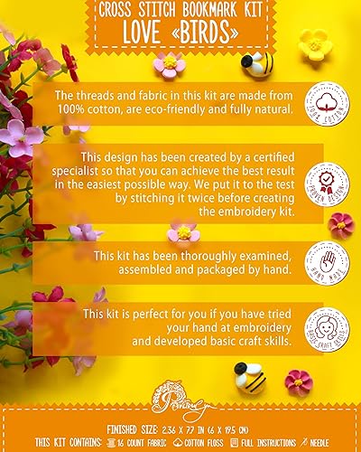 Miniatura 88 de Povitrulya Kit de punto de cruz contado, kits de bricolaje para adultos o niños, divertido marcador de bordado - Fácil de usar - Colección de Llamour