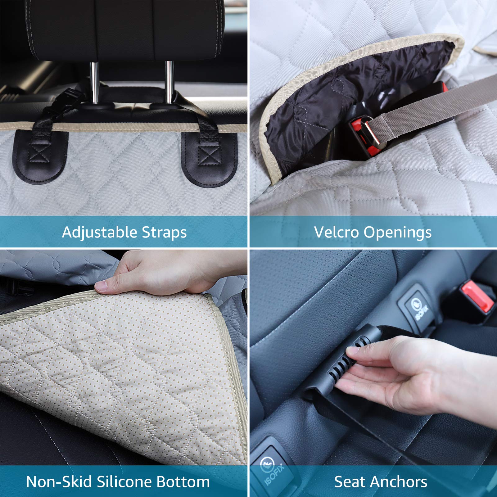 WOBBLO Housse De Siège Pour Chien Pour Peugeot RCZ, Housse Protection Siege Voiture Chien Tapis De Voiture Pour Animaux Oxford Antidérapant Imperméable Couverture Pour Animaux,A