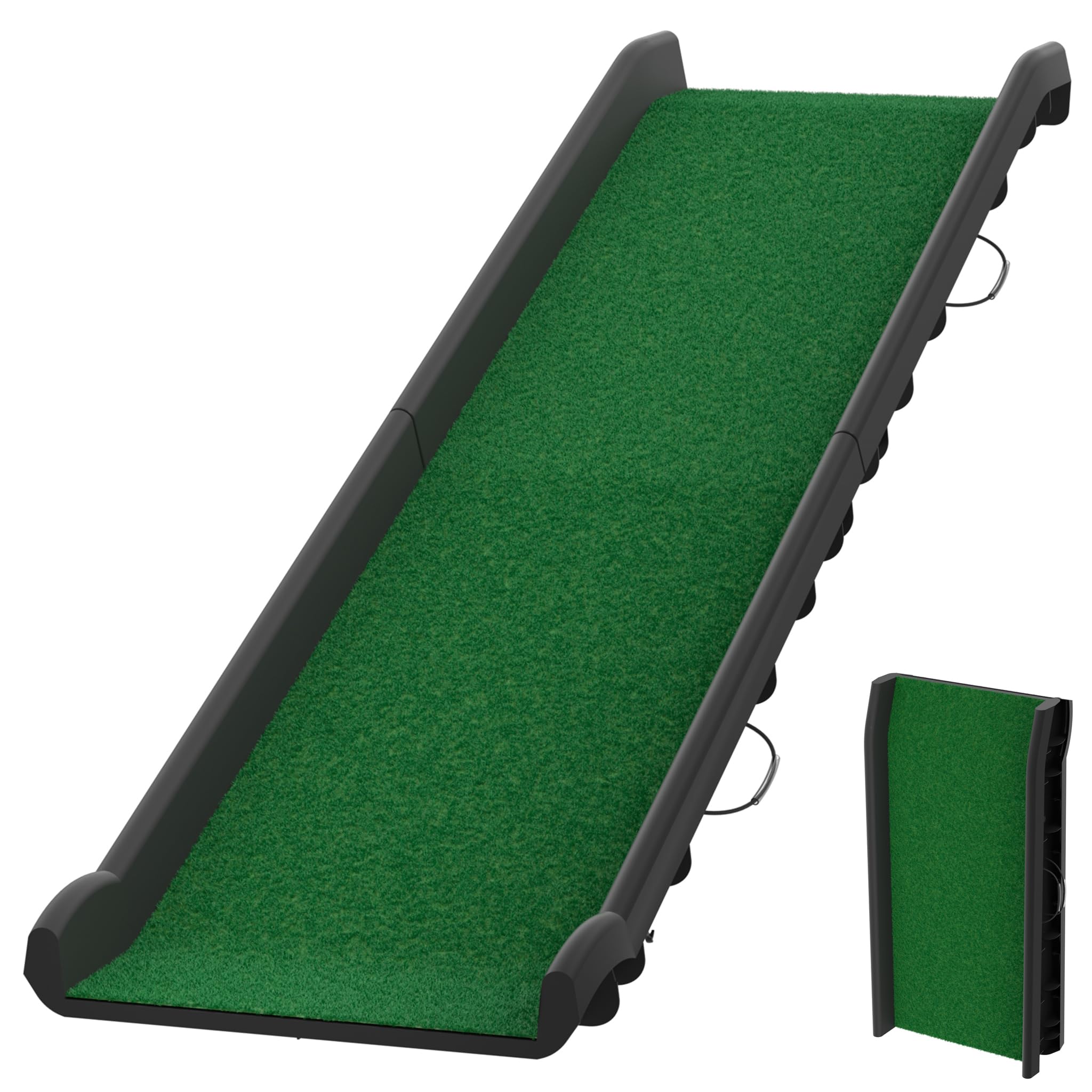 YRHome Hunderampe Auto klappbar 156 x 40cm Kunststoff Anti-Rutsch Autorampe Kofferraumrampe für Haustiere Hunde-Rampe Hundetreppe Einstiegshilfe für Kofferraum Robust bis 90 kg Grün