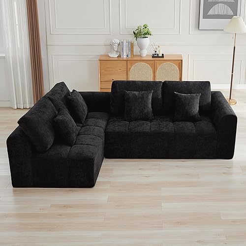 Miniatura 32 de Sofás modulares sin hueso de 140 pulgadas para sala de estar, sofá modular modular de nube comprimida, sofá moderno en forma de U de 9 plazas