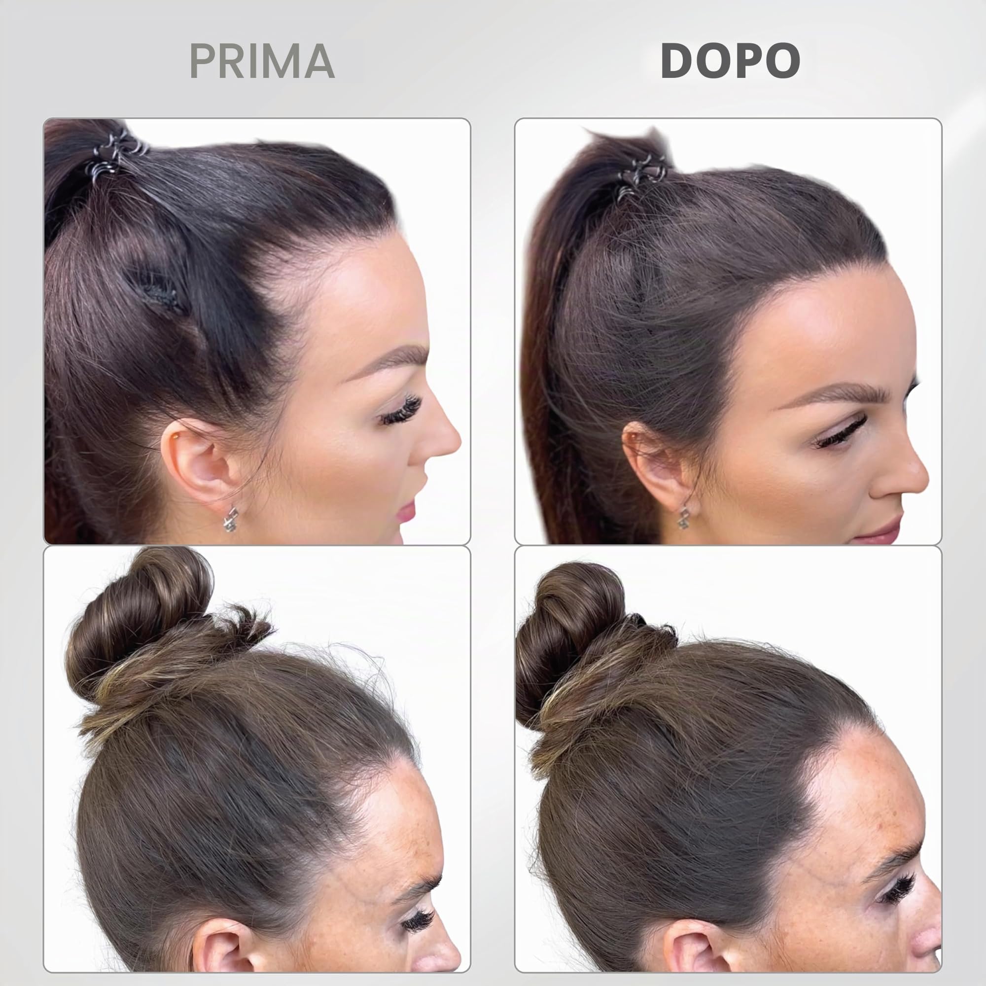 Thick Fiber Polvere per ritocchi radici, impermeabile e anti-sudore, correttore per capelli da donna, spazzola inclusa (marrone scuro)