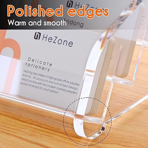 Miniatura 6 de Soporte para tarjetas de visita para escritorio, acrílico transparente, soporte para tarjetas de visita para mujeres y hombres, 12 ranuras de 4